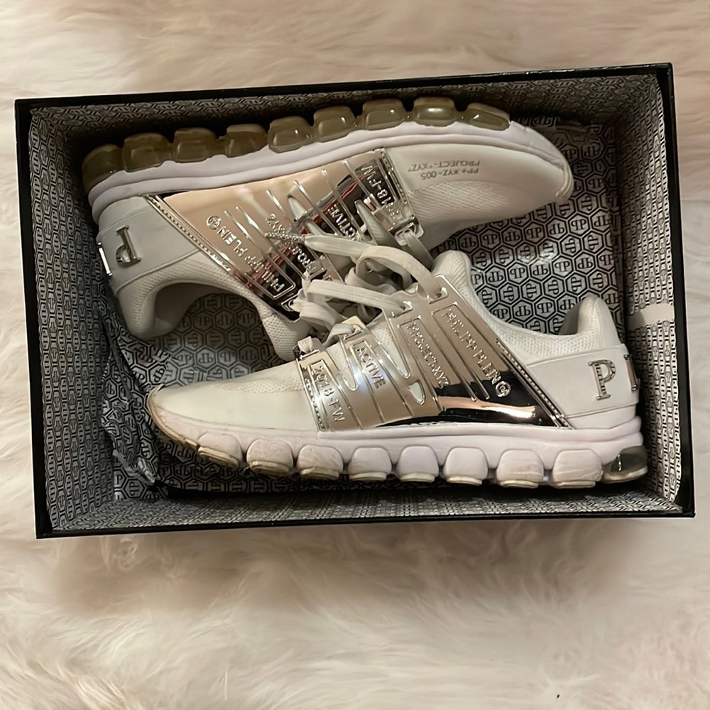 White Philip Plein Projext XYZ Sneakers RARE slightly worn